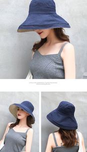 Chapeau Bob Réversible en Coton et Lin à Large Bord pour Femme, 58-60 cm, Printemps-Été-Automne, Idéal pour les Activités de Plein Air et les Complexes Hôteliers - Vente en Gros - Product Image 2