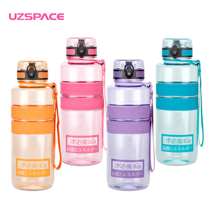 Bouteilles d'eau en plastique UZSPACE, nouveau design, grande taille, couleur verte claire, jolies, minimalistes, cadeau pour enseignant, pour femmes, avec manchon en silicone - Product Image 4
