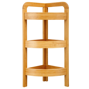 Bamboo Corner Shelf | Multi-Purpose Home Storage <b>Rack</b> for Space-Saving Organization - Product Image 3