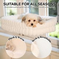 Hamac pliable rectangulaire pour chat, lit à ventouse pour fenêtre, fausse fourrure de lapin, peluche épaisse rembourrée de coton, lit pour animaux de compagnie chaud toutes saisons