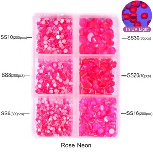 High Quality Neon Colors Flat Back Glass Rhinestones Non Hotfix Rhinestones Nail Crystal in Stock - Product Image 3