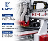 Routeur CNC H2-4 pour la découpe du bois avec broche ATC et moteur, table de 1300x5300mm pour la fabrication d'armoires et de meubles