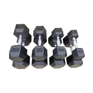 Manufacture Cheap Solid Cast Iron Dumbbell Weights Rubber Hex Sets 32.5 Kg Dumbbells