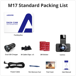 <span class=keywords><strong>Azdome</strong></span> กล้อง M17ติดรถยนต์หน้าจอ3.0นิ้ว, กล้องบันทึกวิดีโอแบบ DVR ด้านหน้าด้านหลังเลนส์คู่ - Product Image 5
