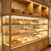 Vitrine de café haut de gamme en verre trempé LED, sur mesure pour l'aménagement intérieur