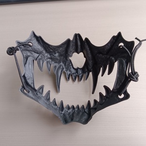 Hot Sale Halloween Skull Half Face <strong>Mask</strong> <strong>Scary</strong> Tiger Tooth Halloween Cosplay <strong>Masks</strong> Handmade <strong>Scary</strong> <strong>Masks</strong> - Product Image 3