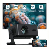 Proyector de Videojuegos Inteligente HD 720P 4K Android, Cine en Casa, Películas, Teléfono, Tableta, Reuniones Inalámbricas, Proyector Digital Wifi