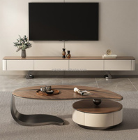 Table basse design feuille, salon, base en métal doré, plateau en bois massif, table à thé, style moderne, meuble, table centrale avec tiroir