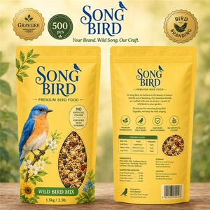 Sacchetto Mylar Personalizzato per <span class=keywords><strong>Semi</strong></span> di Uccelli con Finestra Trasparente, Chiusura a Zip Richiudibile, Sacchetto Doypack per Alimenti da Giardino per Uccelli Selvatici - Product Image 4