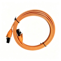 Kabel Patch Cord Jaringan Flat CAT7 DTECH DT-LCF7005F-O 28AWG Konektor Rj45 Kabel Komunikasi F/FTP
