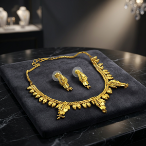 En gros, Colliers chaîne maille fleurie micro-plaqué or 14K 18K 24K, Parure de bijoux au design traditionnel, Parure de bijoux de mode en laiton doré - Product Image 1