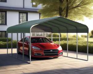 Abri en métal galvanisé extérieur tous temps vert robuste pour voitures camions SUV auvent de voiture de <span class=keywords><strong>garage</strong></span> en aluminium pour jardin - Product Image 4