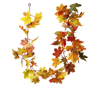 Artificial Maple Leaves autumn hanging leaves decoration Vine Garland Hanging Greenery Garland Artificial Garland