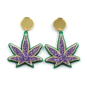 XCXER2574 XIAOYAN Colección Carnaval, Pendientes de Mujer con Diseño de Hoja de Arce, Corte Láser, Lindos y Modernos - Product Image 1