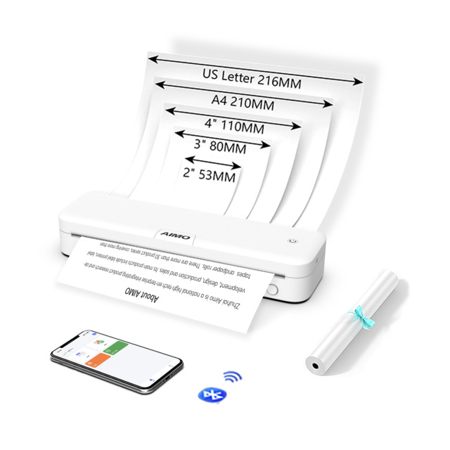 AIMO M831 Android Thermal Printers Mini Portable Thermal Printer A4 Printer Thermal Paper 5 Sizes Paper