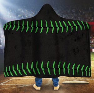 Kunden spezifische Fußball Softball Sports Team Print Soft Fleece Throw Kapuzen decke mit Sherpa-Futter - Product Image 5