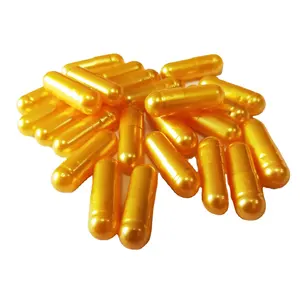 Kemasan obat cangkang warna cerah emas kuning mutiara kapsul kosong gelatin kapsul keras