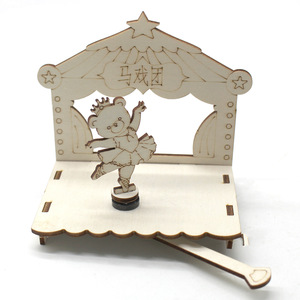 Wooden Bear Dance Stage <b>DIY</b> <b>Kit</b> For Kids 4-6Y Education Toy Model Assembly - Product Image 2
