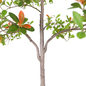 Arbre de fleur de printemps d'île artificielle détachable en pot pour la décoration intérieure décor de jardin nouveau Design feuilles vertes et orange - Product Image 4