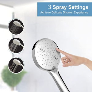 Cabezal de Ducha Combinado de Alta Presión y Ahorro de Agua de 9 Pulgadas con Brazo Extensible Ajustable Cromado, Diseño Moderno, 3 Años de Garantía - Product Image 3