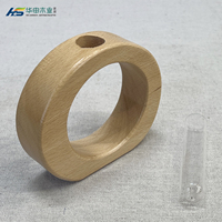 Vase Art Déco Moderne Classique en Tube à Essai avec Support en Bois Façonné à la Main pour Bureau, Maison, Terrarium de Bureau, Table de Mariage