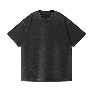 Camiseta Extra Grande para Hombre, con Logotipo Personalizado, 230G, Estampada, Sólida, Lavada, Ecológica, Holgada, Estilo Vintage Retro, de Algodón Pesado con Lavado Ácido - Product Image 1