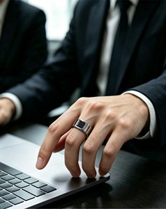 Anillo Inteligente para Monitoreo de Actividad Física |   Grabadora de Voz con IA y Transcripción, de Acero Inoxidable Sólido IP68, con Aplicación para iOS y Android, Ideal para Entrevistas Empresariales - Product Image 4