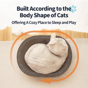 Large Indoor Cat Scratcher Lounge Big Corrugated Cardboard Cat <b>Bed</b> Scratch <b>Pad</b> Furniture Protector with Carton Packing - Product Image 4