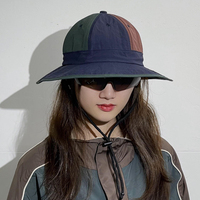 Nouveau Chapeau Bob Léger à Séchage Rapide, Unisexe, Motif Patchwork, Blocs de Couleurs, Large Bord, Réglable, Imperméable, pour Voyage et Pêche