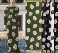 Tissu pour robe longue en lin slub de qualité supérieure, motif floral damassé, design original, pour printemps-été
