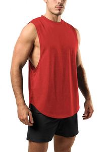 JoyChuang camisetas sin mangas de entrenamiento para hombre 65% algodón tejido Fitness correr baloncesto chaleco logotipo personalizado transpirable liso - Product Image 3