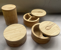 Pot à épices écologique en bambou avec cuillère, compatible lave-vaisselle, boîte de rangement pour herbes et épices