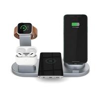 Chargeur sans fil rapide de bureau rotatif OEM 15W 4-en-1 6-en-1 USB Type C 8 broches avec support pour téléphone, montre et écouteurs