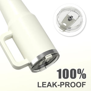 Gobelet isotherme sans plomb de 40 oz avec couvercle et paille, en acier inoxydable réutilisable, pour garder les boissons froides (café, bière, jus) - Product Image 4