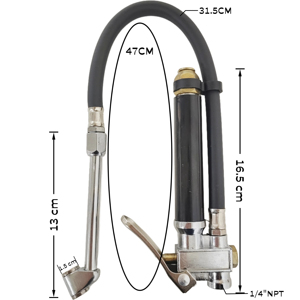 Portable <span class=keywords><strong>pneumatique</strong></span> 120 PSI précis tête robuste gonfleur <span class=keywords><strong>de</strong></span> pneu jauge <span class=keywords><strong>manomètre</strong></span> testeur outil avec pistolet gonfleur d'air - Product Image 3