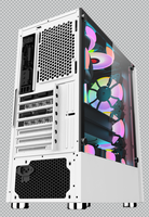 New Design White E-ATX Aluminum Alloy Gaming Tower PC Case Front RGB Strip Side Window High Airflow Chassis for RTX Graphics