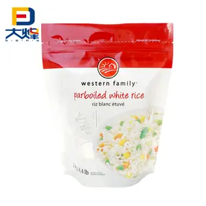 China Supplier Custom Printed Food Pouch Verpackung für Par boiled White Rice Stand Up Zipper Plastik beutel