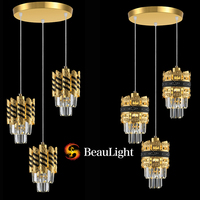 Lustre en cristal de luxe moderne avec suspension pour tables à manger, bars et cuisine, petit modèle suspendu