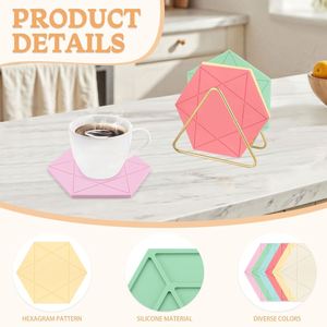 Silicone Coasters Placemat <b>Table</b> Trivet Mat Set, Heat Resistant Silicone <b>Table</b> Mats for Home Kitchen Dining <b>Table</b> <b>Protection</b> - Product Image 4
