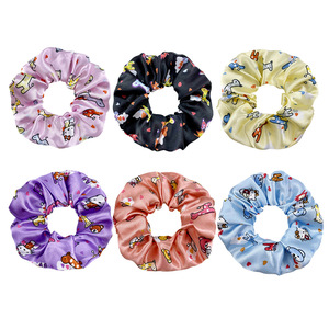 BELLEWORLD-diademas elásticas con estampado <span class=keywords><strong>de</strong></span> <span class=keywords><strong>unicornio</strong></span> para niña, gomas para el pelo con estampado <span class=keywords><strong>de</strong></span> flores y corazones, scrunchie <span class=keywords><strong>de</strong></span> satén - Product Image 3