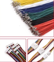 Kabel Terminal Satu Kepala XH2.54mm Murah Berkualitas Tinggi 2/3/4/5/6/7/8/9/10/11/12P Kabel Penghubung Elektronik Berwarna 10/20/30CM 26AWG