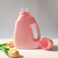 Bouteille de détergent à lessive liquide en plastique HDPE blanc rose de 1000ml personnalisée avec poignée