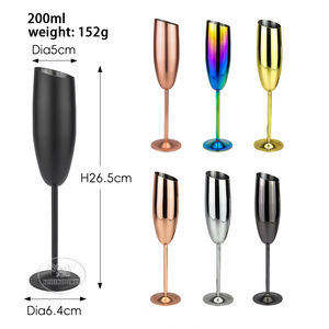Logos personnalisés Unique Métal Oblique En Acier Inoxydable Bar Mariage Cocktail Boisson Incassable Tiges 7oz Vin <span class=keywords><strong>Champagne</strong></span> Flûtes Verres - Product Image 3