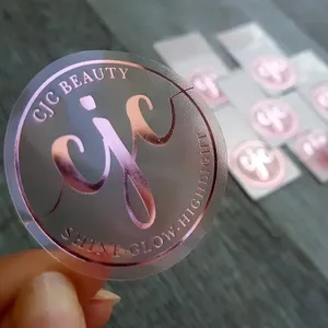 Logo kustom 3D stiker Hologram lembar tahan UV tahan air pelangi perak Laser vinil cetak kustom Label cetak