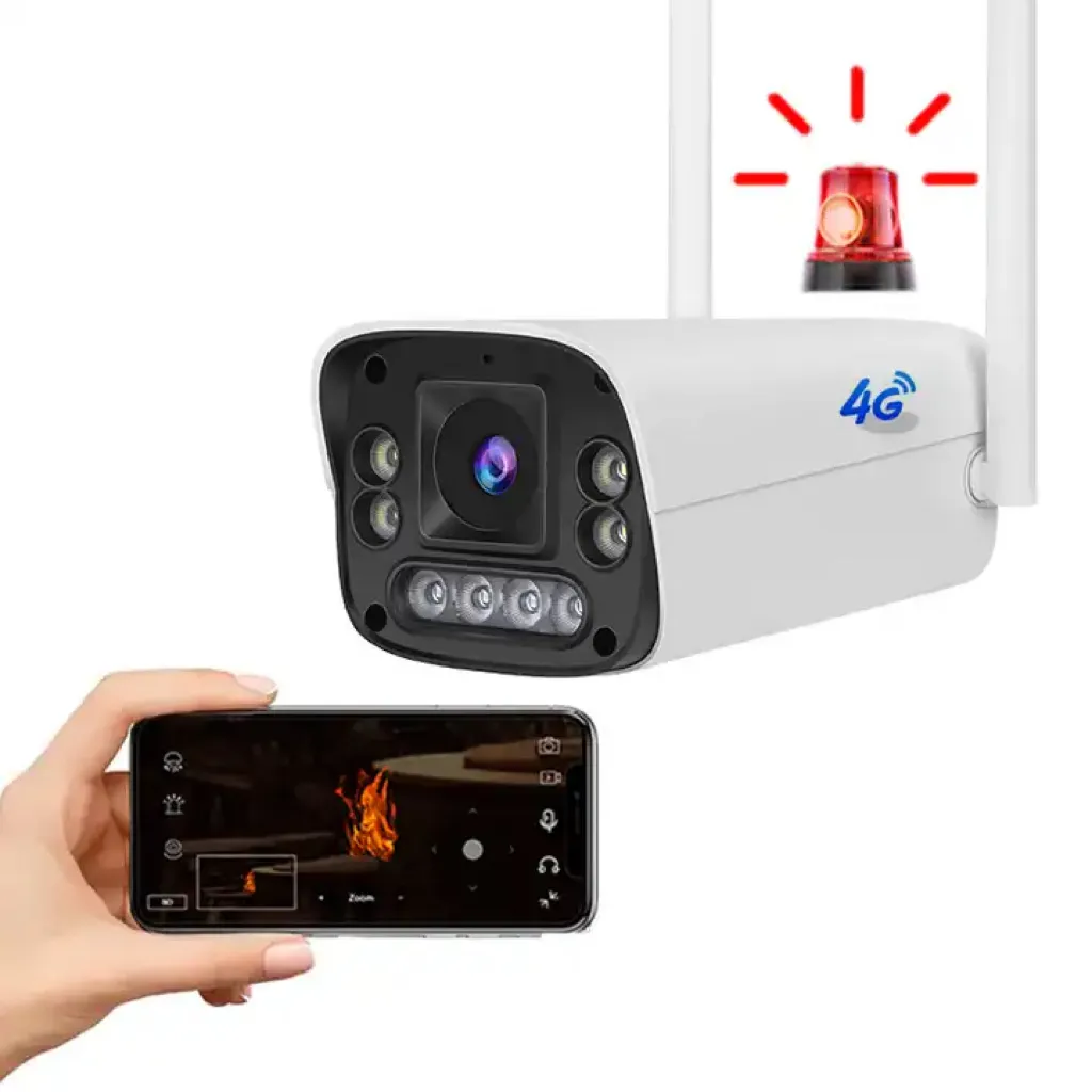 Kamera cctv keamanan rumah, FG510 2MP Full HD 4G kamera peluru IP66 tahan air presisi tinggi deteksi api dan asap