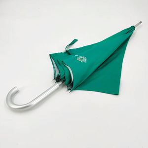 Parapluie droit moderne en pongé 190T, ouverture/fermeture manuelle, cadre et poignée en aluminium, durable, impression de logo personnalisée, idéal pour les cadeaux d'affaires - Product Image 2