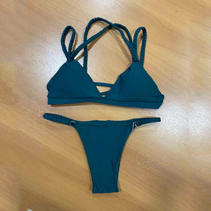 Maillot de bain triangle noir sexy pour femme, en nylon écologique, personnalisable, vente en gros - Product Image 5
