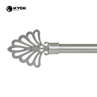 Tringle à rideaux argentée brossée avec embout en spirale en métal pour une décoration de fenêtre moderne et épurée – Offre spéciale