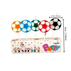 Velas de cumpleaños con forma de balón de fútbol, decoraciones para fiestas con temática de fútbol para niños y adolescentes, adorno para pastel de cumpleaños - Product Image 4