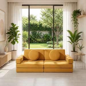 Customizable Eco-Friendly Premium Fabric Children's Lounge Seating with Square <b>Frame</b> for Living Room and Hotel Use - Product Image 1